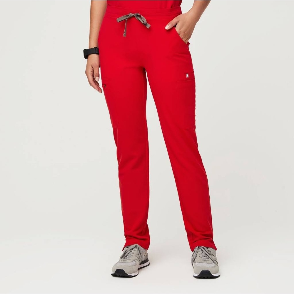 Pop Red Figs Zola skinny scrub pants